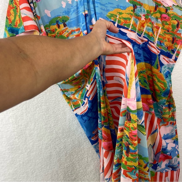 ANTICA SARTORIA by Giacomo Cinque OS Beaded Maxi sailboat Beach CoverUp Kaftan - Picture 7 of 9